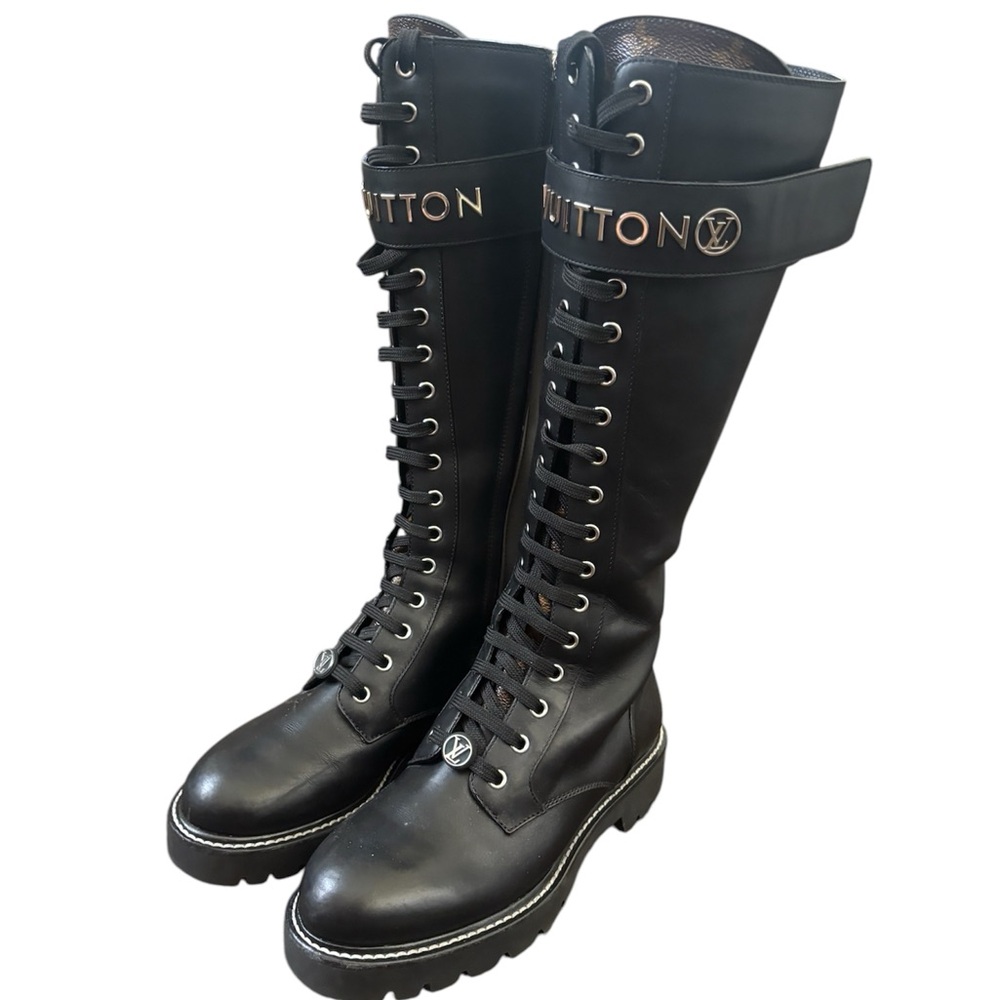Louis Vuitton Territorial High Ranger Leather Combat Boots 37